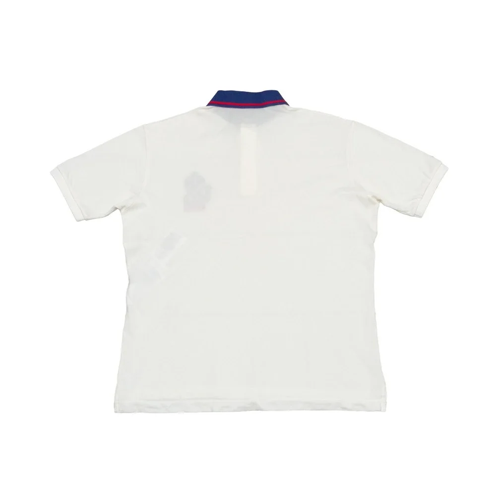 Gucci Mens Strawberry Embroidered Polo Shirt Off-White Cream Size S